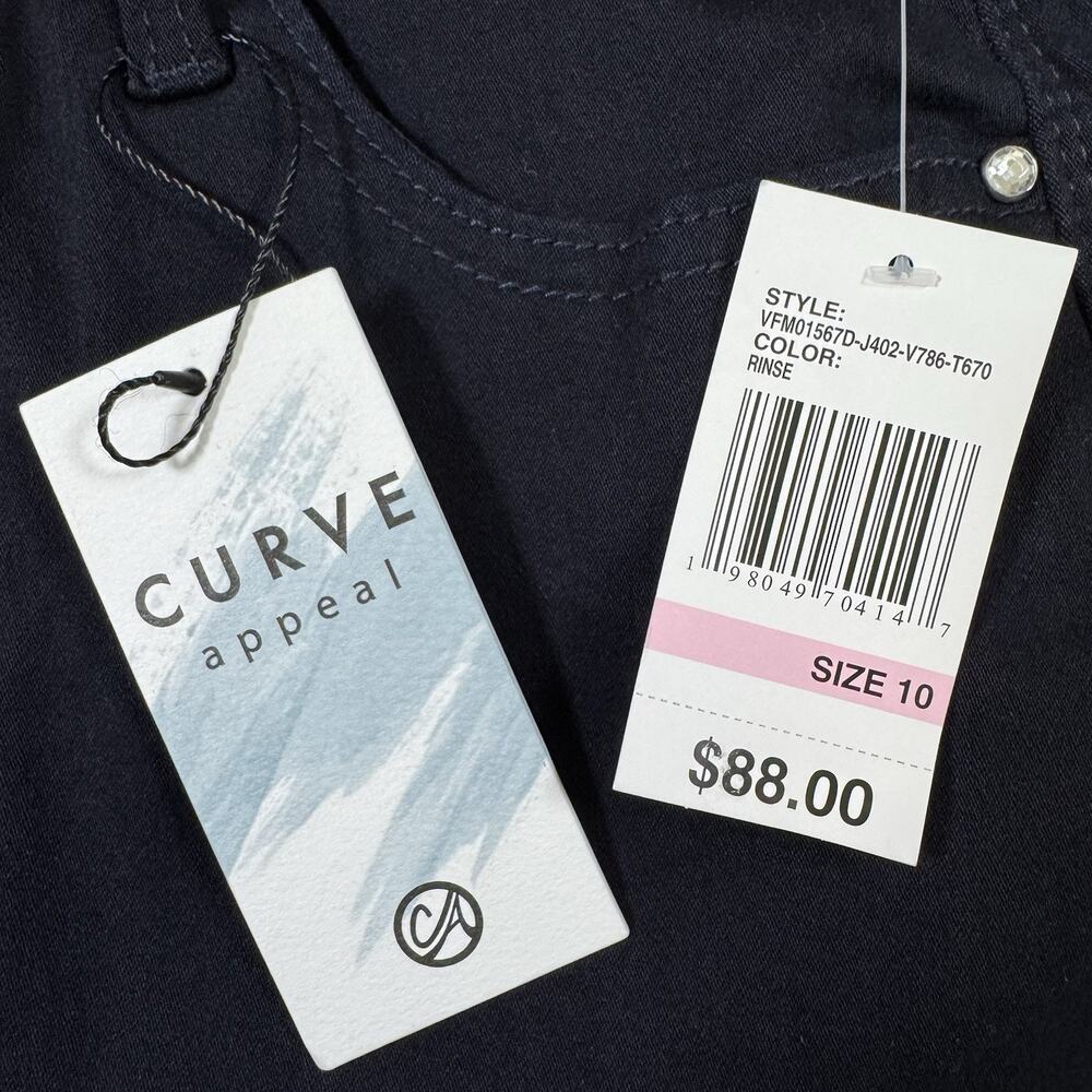 Curve Appeal High Rise Wide Leg Jeans Size 10 / 30 Dark Wash Blue - Picture 8 of 11